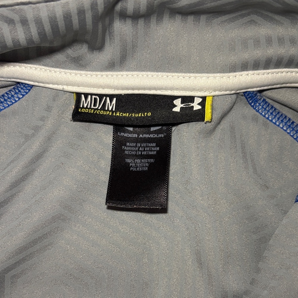 Under Armour Men's White and Blue 3/4 zip Performance Jacket - Picture 4 of 6